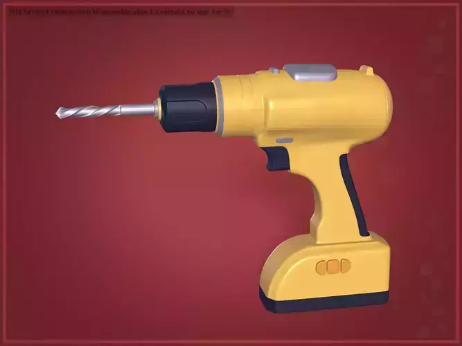 Cordless Drill Low-poly 3D model