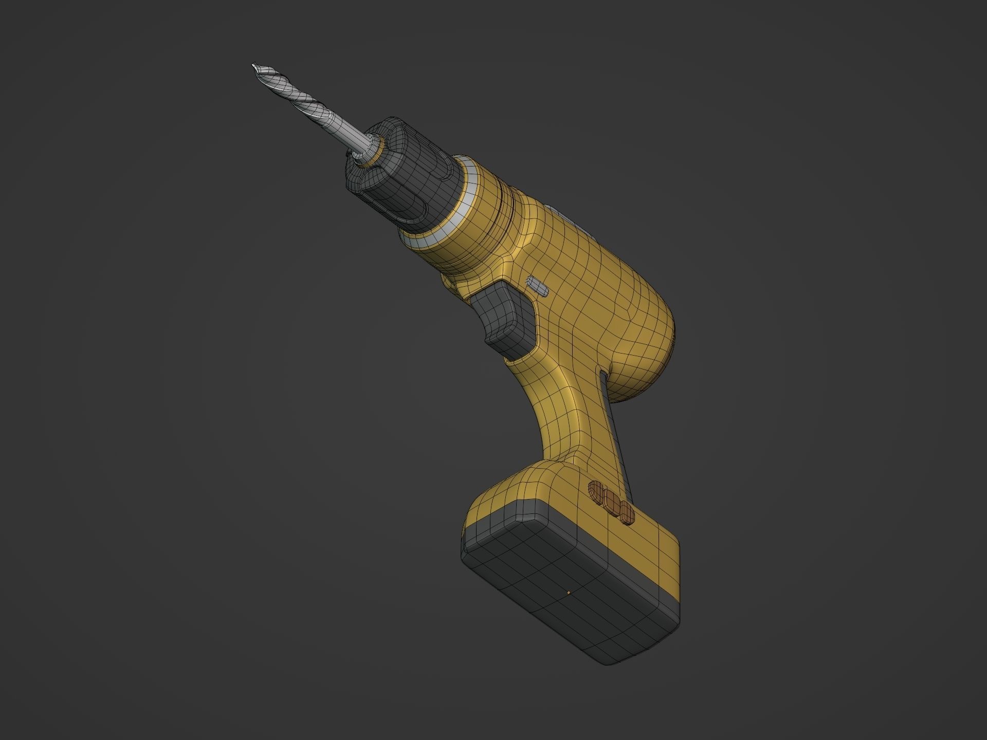Cordless Drill Low-poly 3D model_12