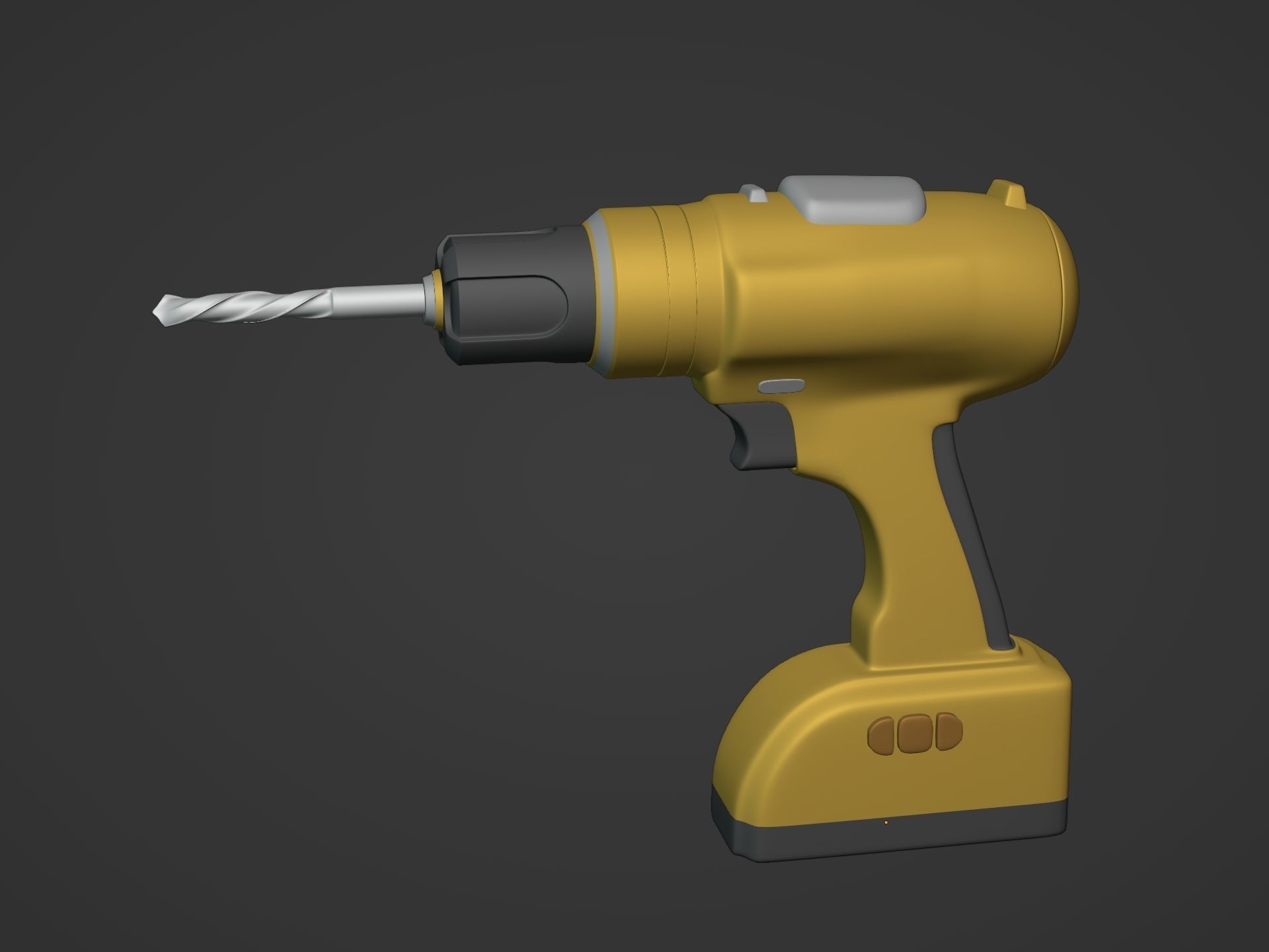 Cordless Drill Low-poly 3D model_1