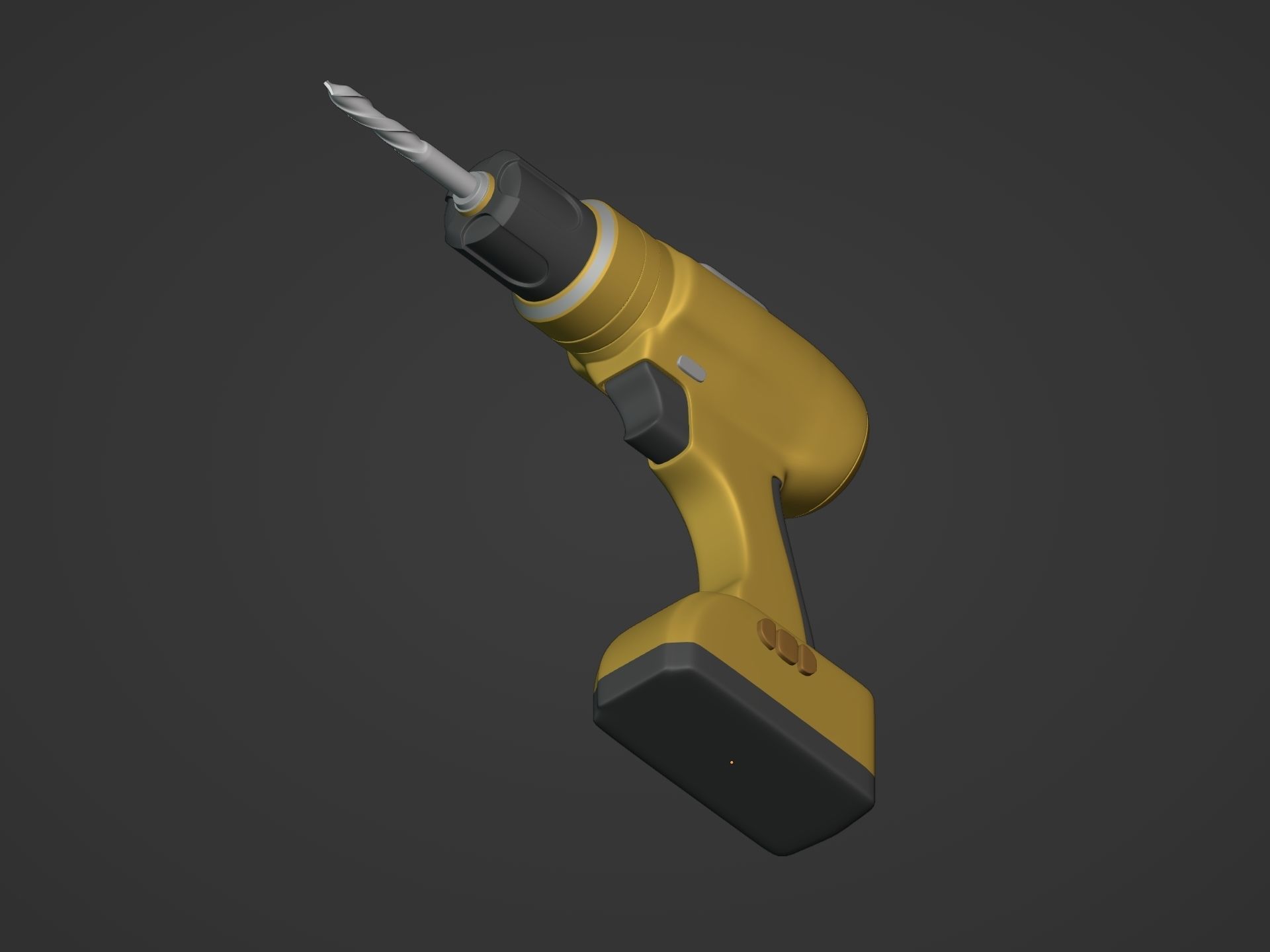 Cordless Drill Low-poly 3D model_11