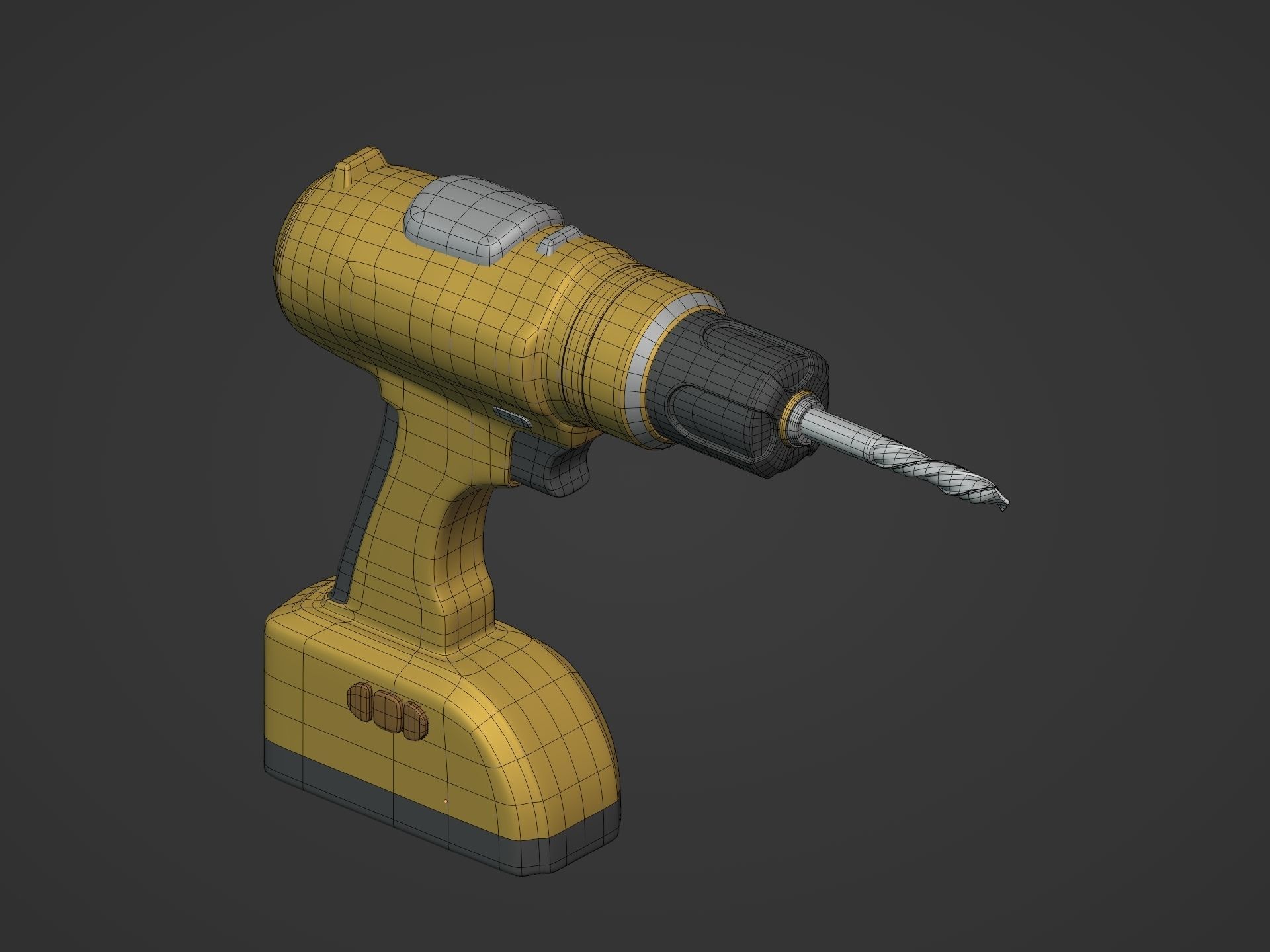 Cordless Drill Low-poly 3D model_8