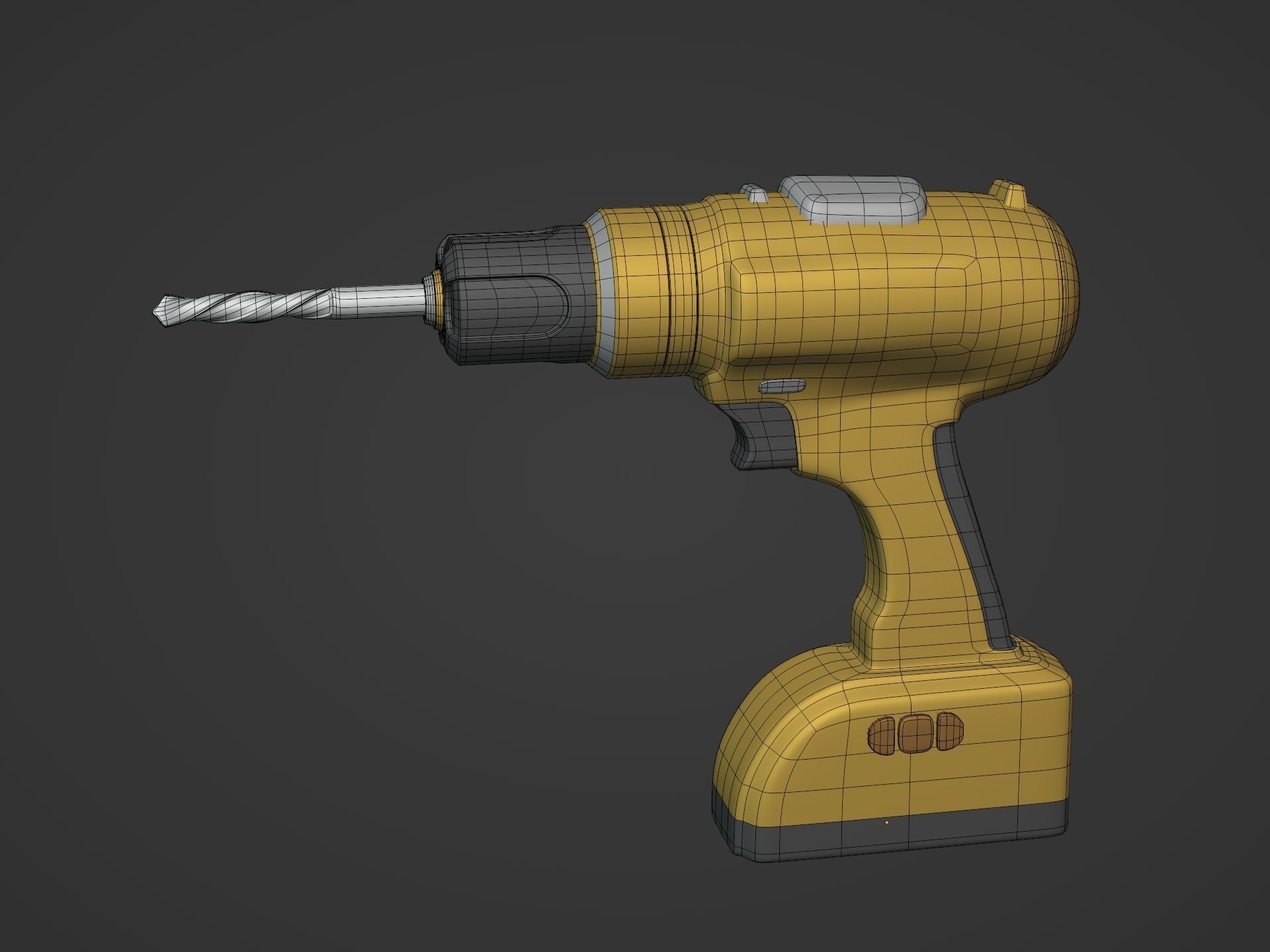 Cordless Drill Low-poly 3D model_2