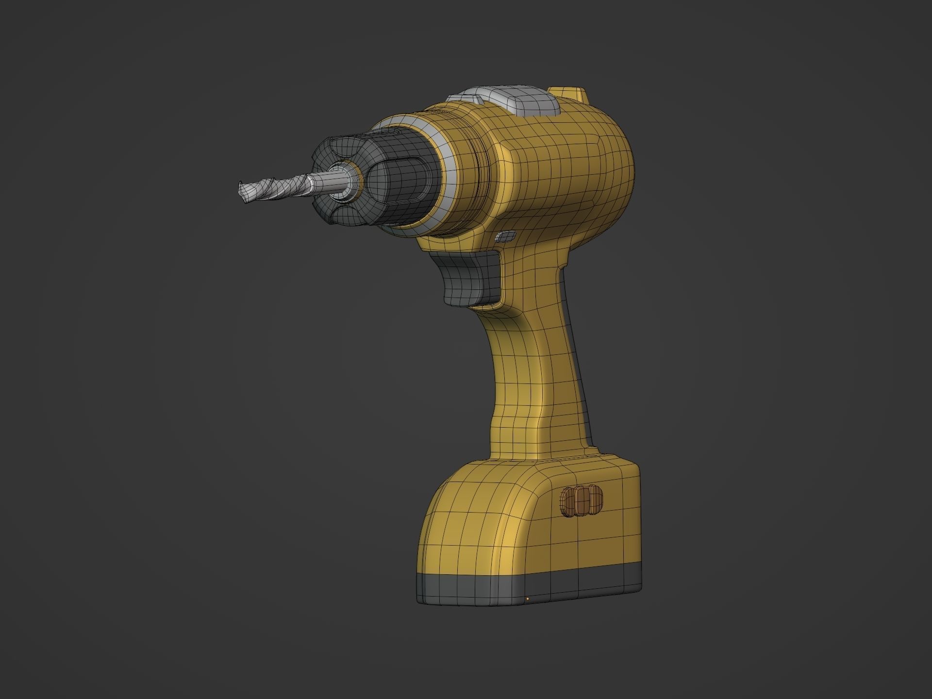 Cordless Drill Low-poly 3D model_4