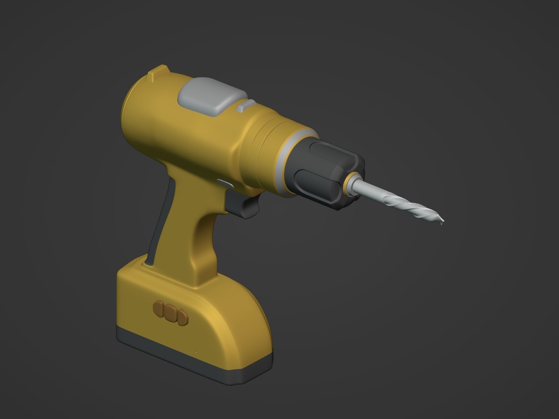 Cordless Drill Low-poly 3D model_7