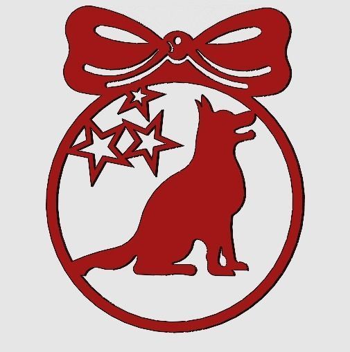 Christmas sphere german shepherd dog 3D print model_2