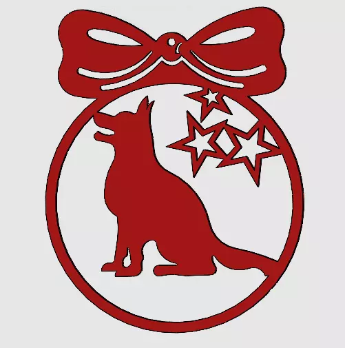 Christmas sphere german shepherd dog 3D print model_0