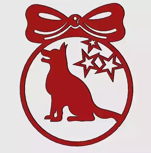 Christmas sphere german shepherd dog 3D print model