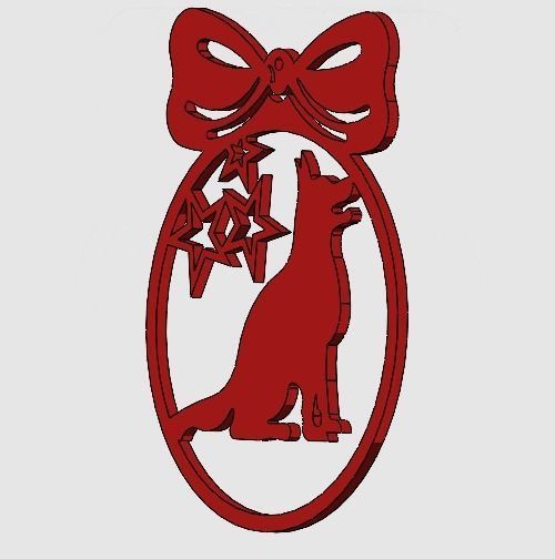 Christmas sphere german shepherd dog 3D print model_1