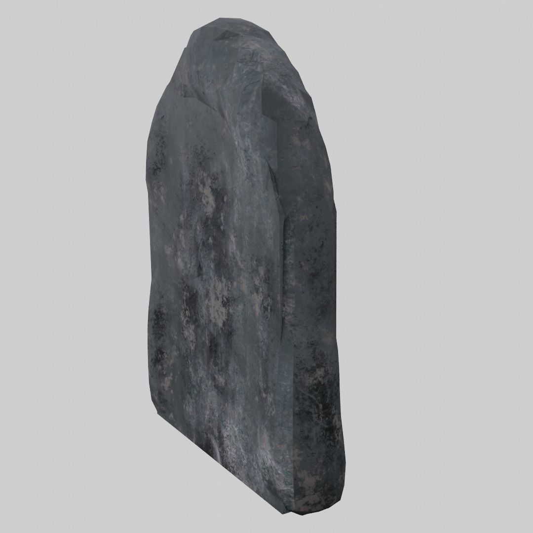 Simple Gravestone midpoly blender Low-poly 3D model_3