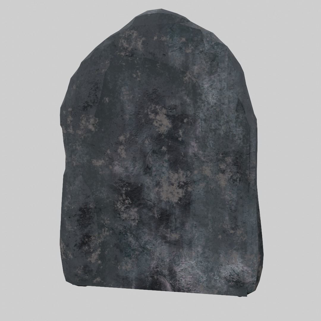 Simple Gravestone midpoly blender Low-poly 3D model_4