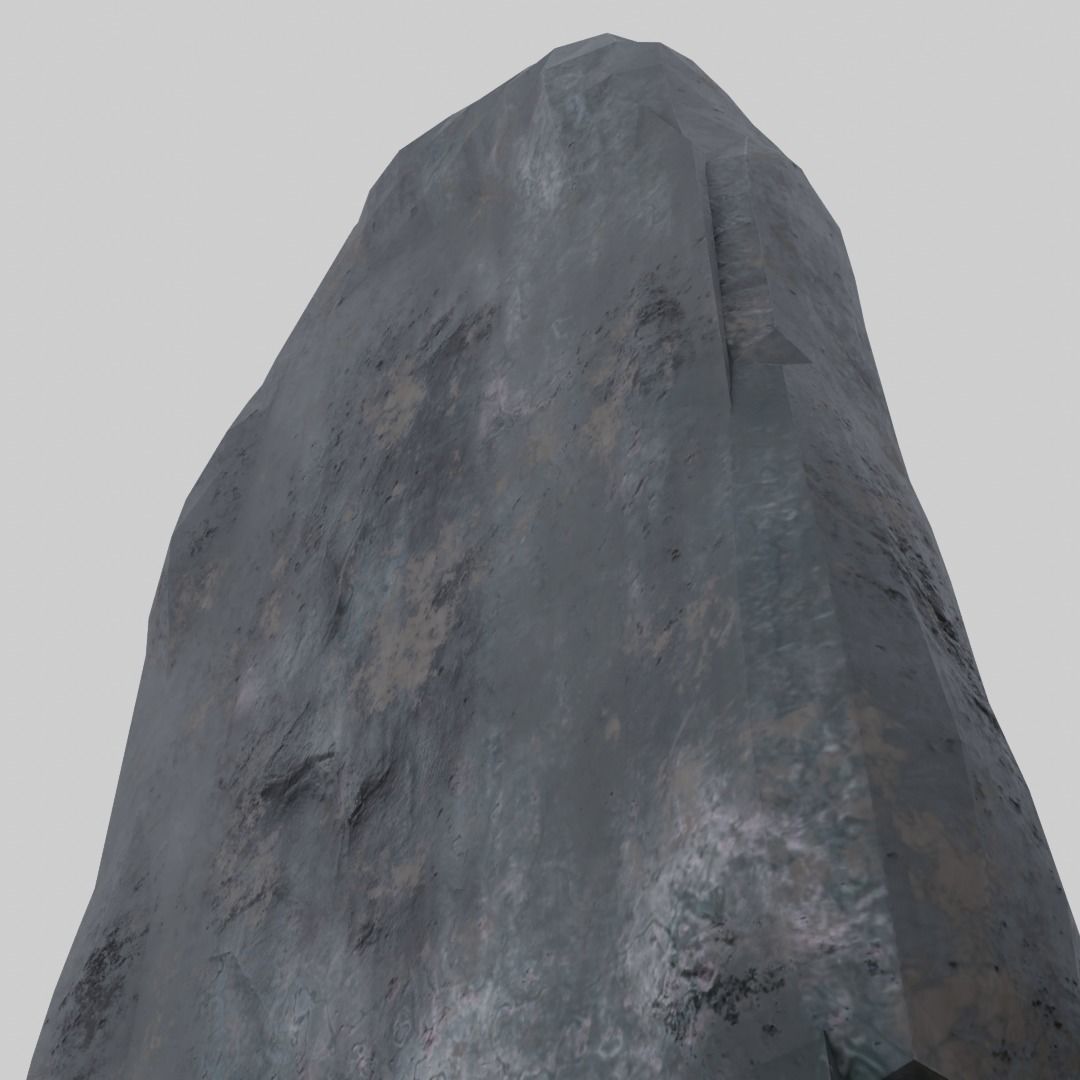Simple Gravestone midpoly blender Low-poly 3D model_2