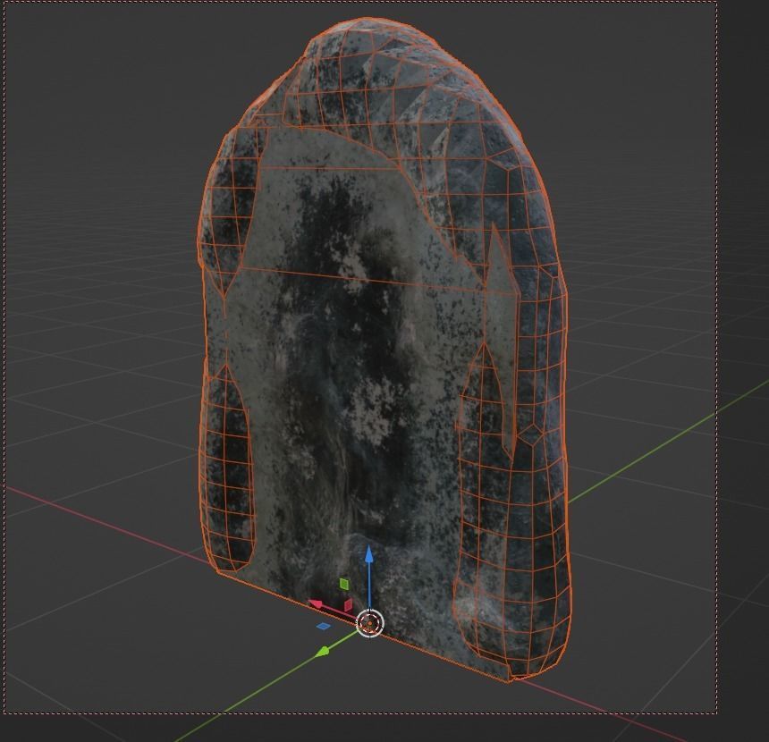 Simple Gravestone midpoly blender Low-poly 3D model_1