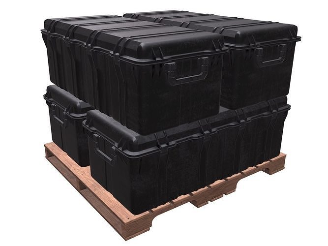 Military case pallet Low-poly 3D model