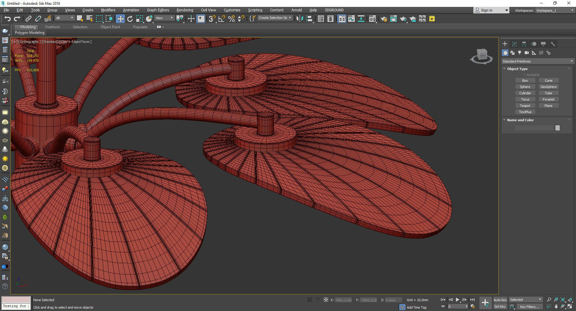 Leaf Semi Flush Mount Light Low-poly 3D model_4