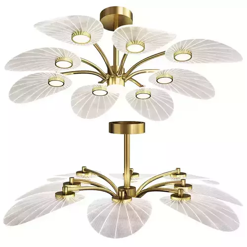 Leaf Semi Flush Mount Light Low-poly 3D model