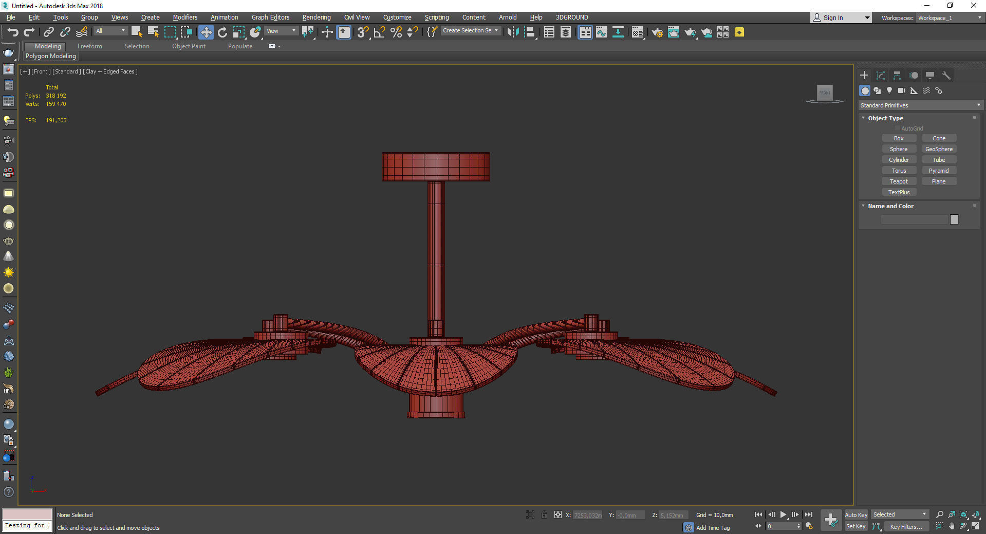 Leaf Semi Flush Mount Light Low-poly 3D model_2