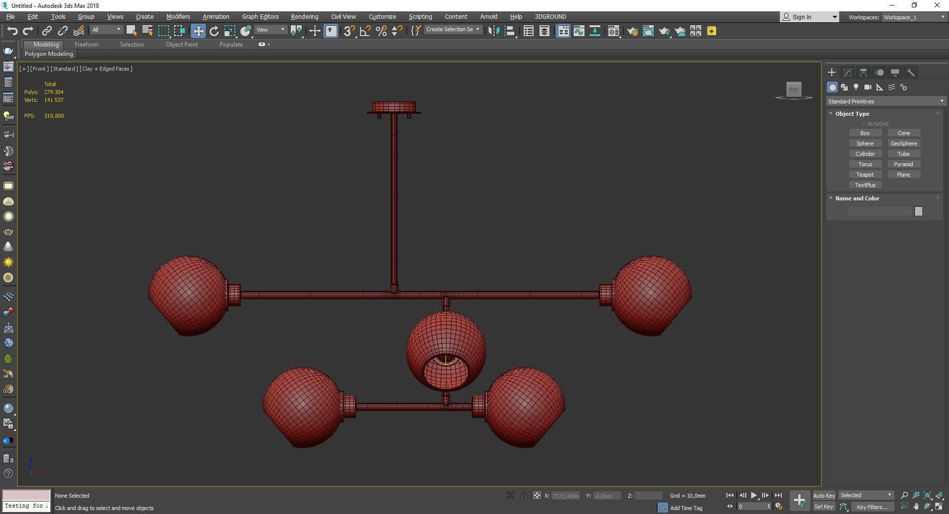 Multi bulbs Clear Glass Chandelier Low-poly 3D model_2