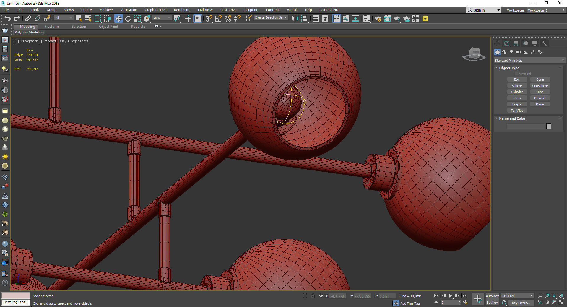 Multi bulbs Clear Glass Chandelier Low-poly 3D model_4