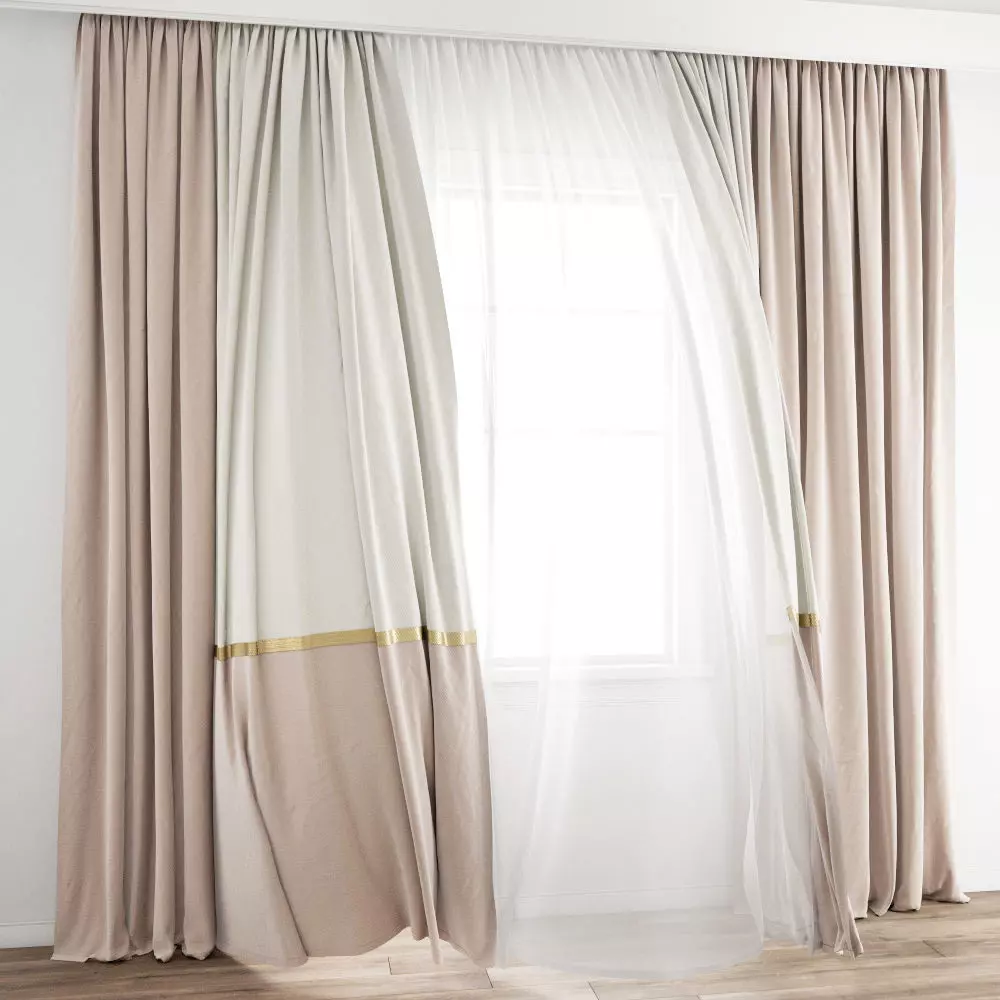 Curtain 278 Wind blowing effect 4 3D model_0
