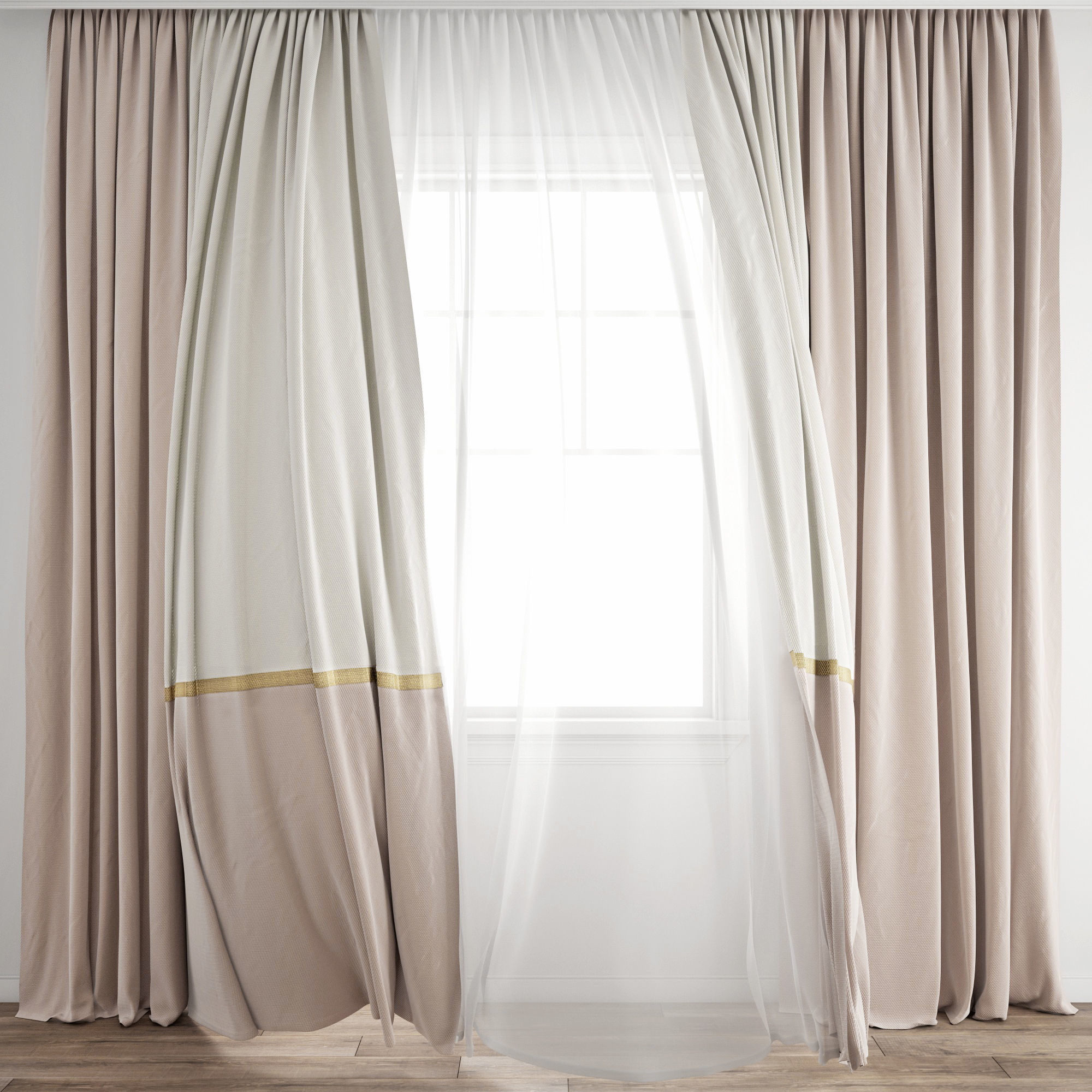 Curtain 278 Wind blowing effect 4 3D model_1