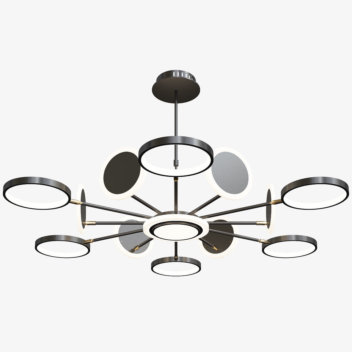 Circles Chandelier Low-poly 3D model_3