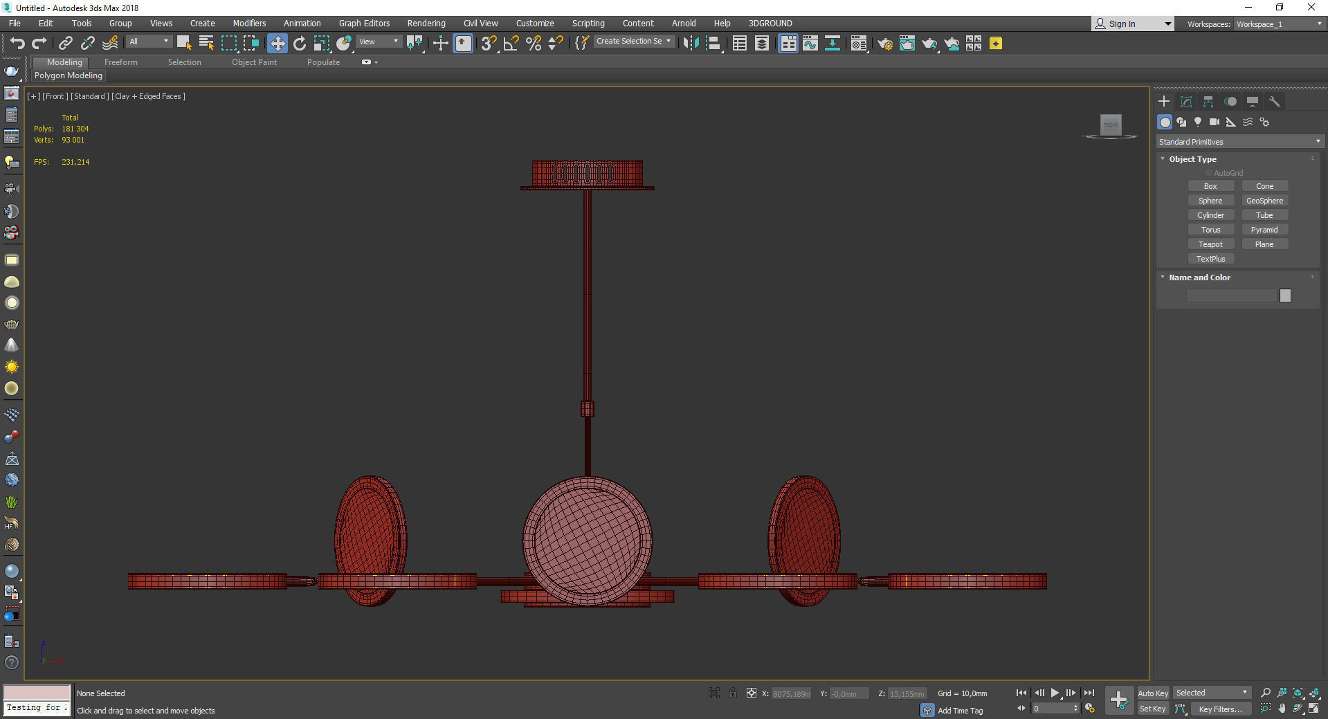 Circles Chandelier Low-poly 3D model_4