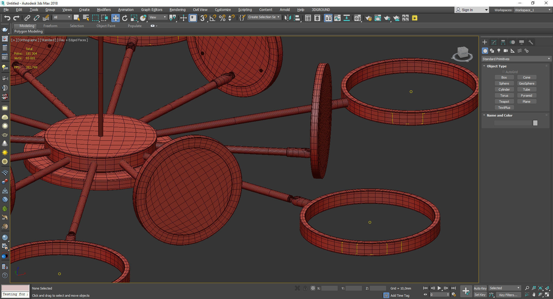 Circles Chandelier Low-poly 3D model_6