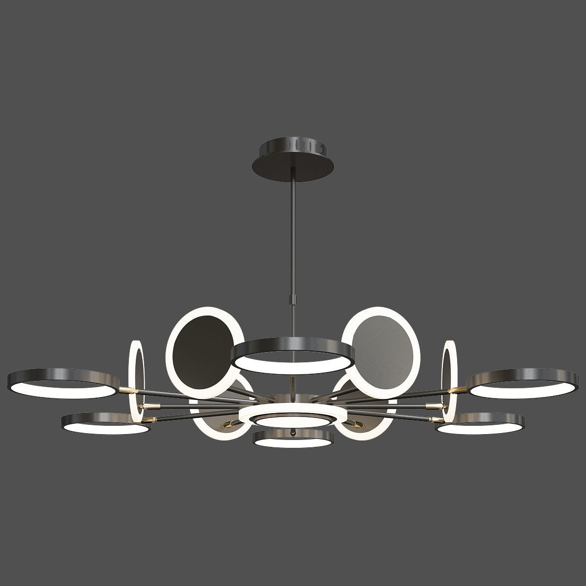 Circles Chandelier Low-poly 3D model_1