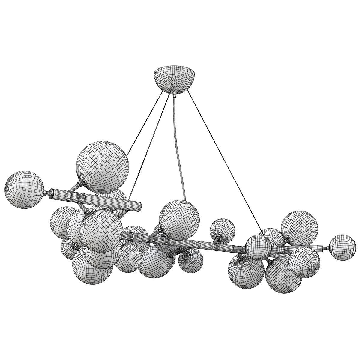 MIMOSA 27 LIGHT BLACK NICKEL CHANDELIER Low-poly 3D model_3