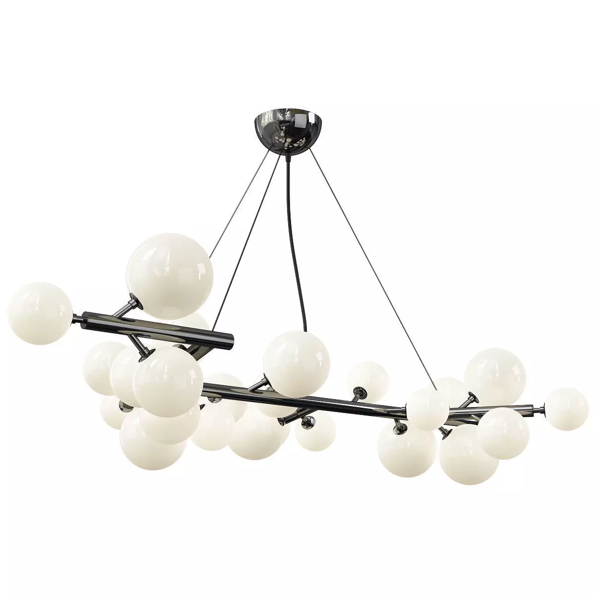 MIMOSA 27 LIGHT BLACK NICKEL CHANDELIER Low-poly 3D model_0