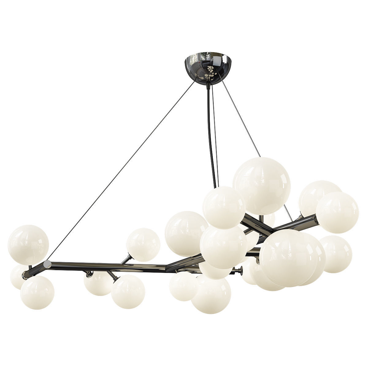MIMOSA 27 LIGHT BLACK NICKEL CHANDELIER Low-poly 3D model_1