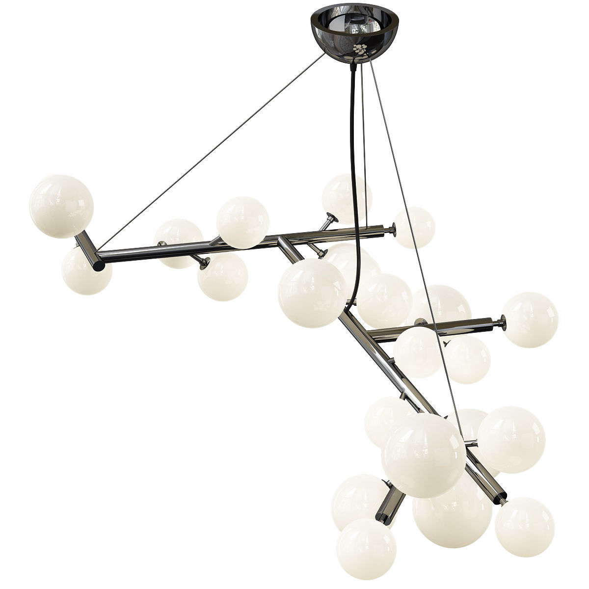 MIMOSA 27 LIGHT BLACK NICKEL CHANDELIER Low-poly 3D model_2