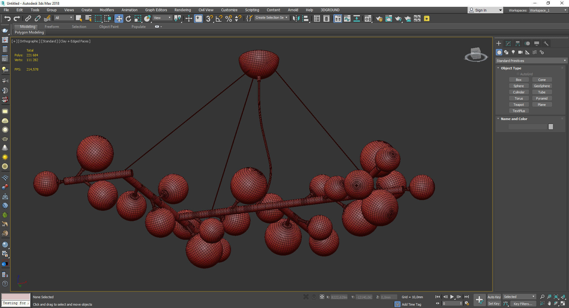 MIMOSA 27 LIGHT BLACK NICKEL CHANDELIER Low-poly 3D model_5