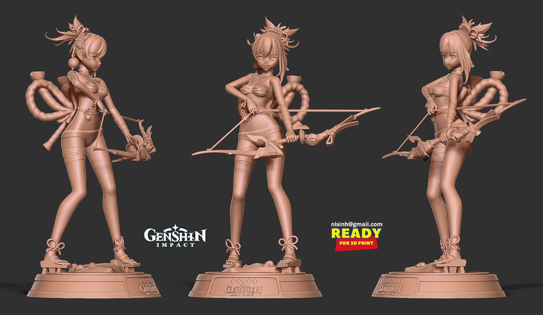 Archer Yoimiya - Genshin Impact Fanart 3D print model_3