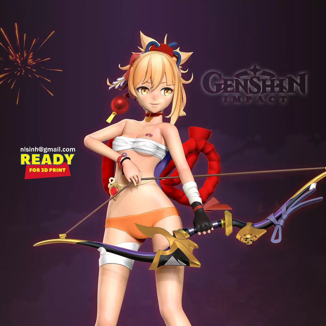 Archer Yoimiya - Genshin Impact Fanart 3D print model_0