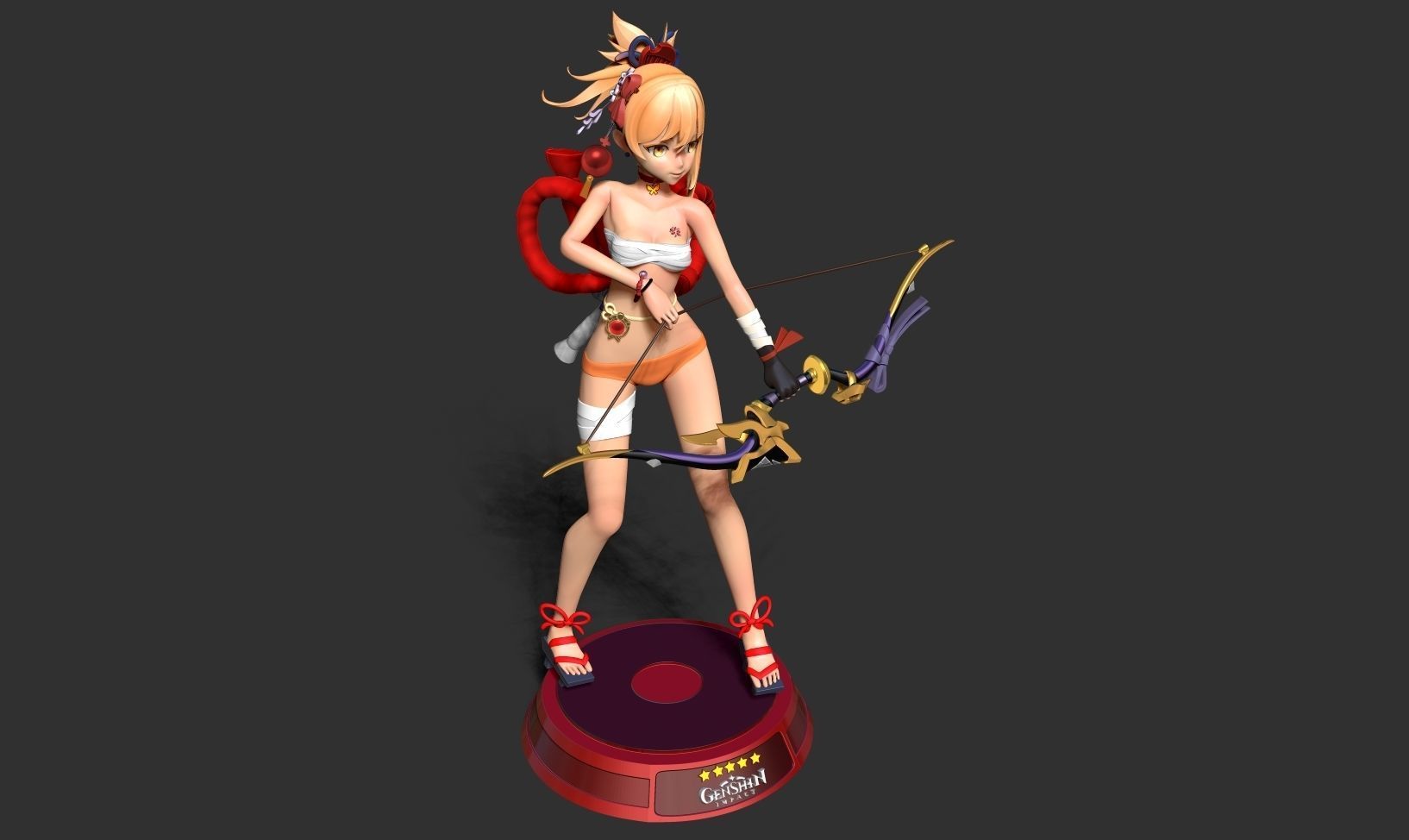 Archer Yoimiya - Genshin Impact Fanart 3D print model_17