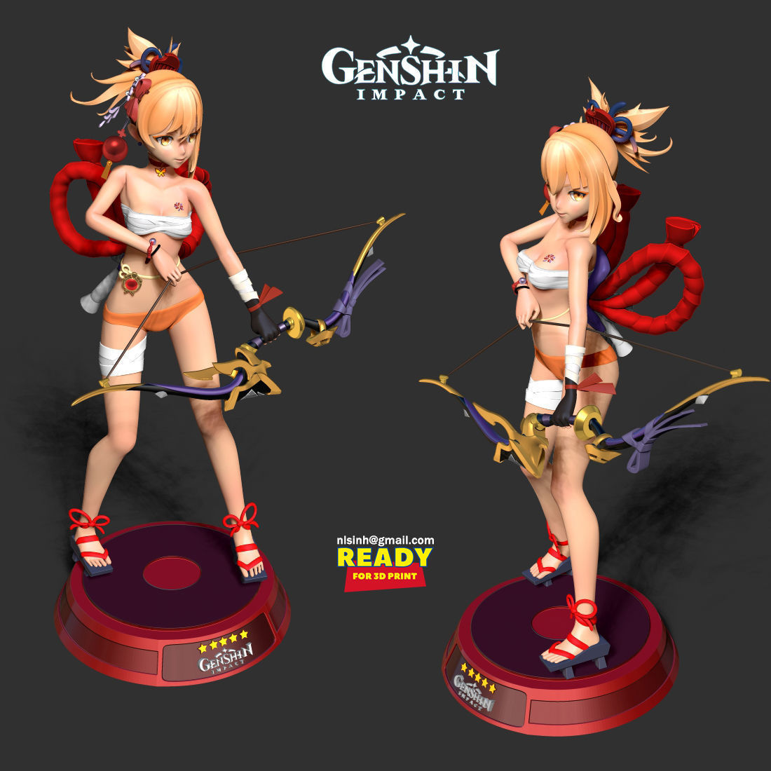 Archer Yoimiya - Genshin Impact Fanart 3D print model_5