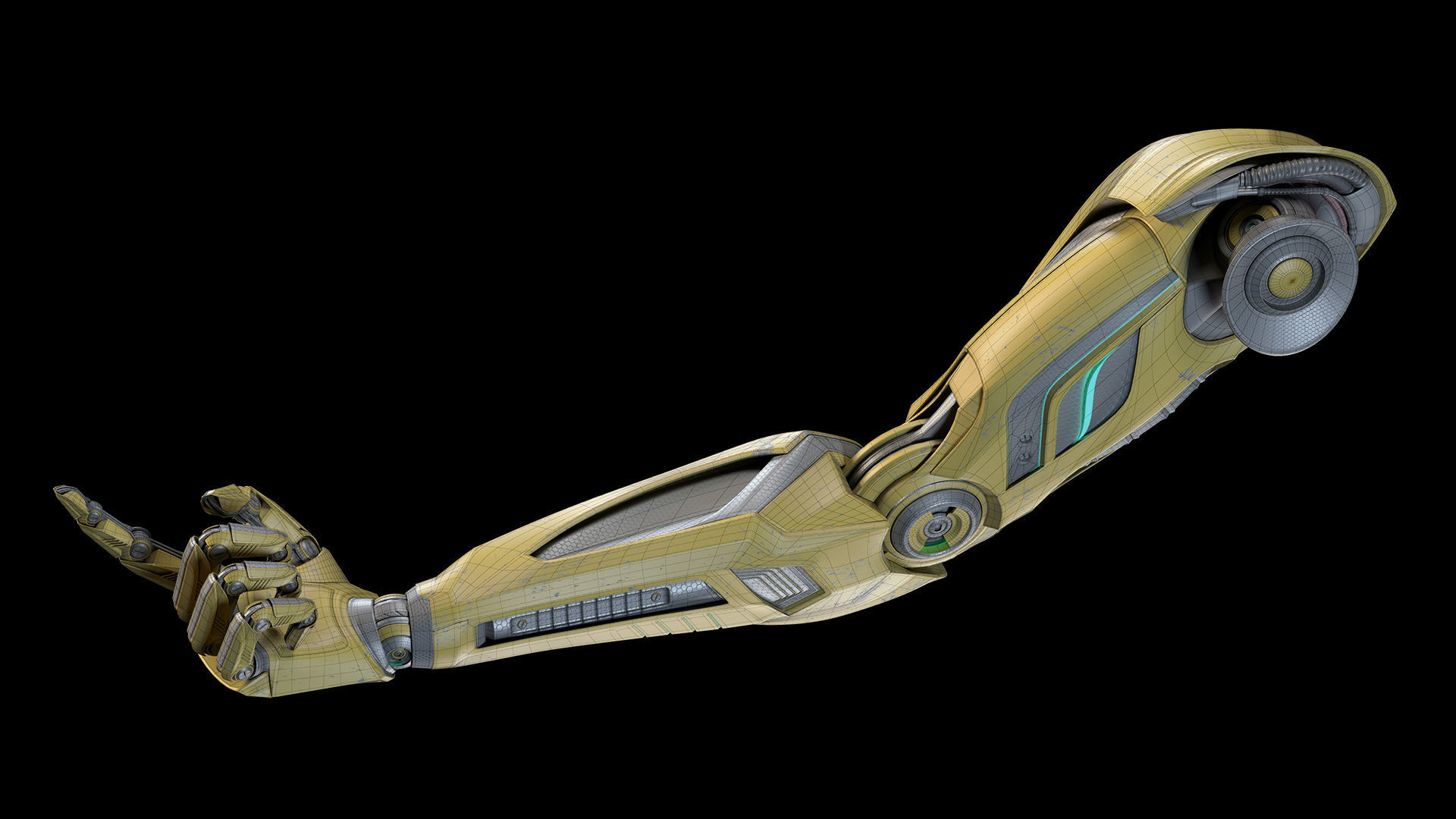 ROBOT MECH ARM - RIGGED 3D model_10