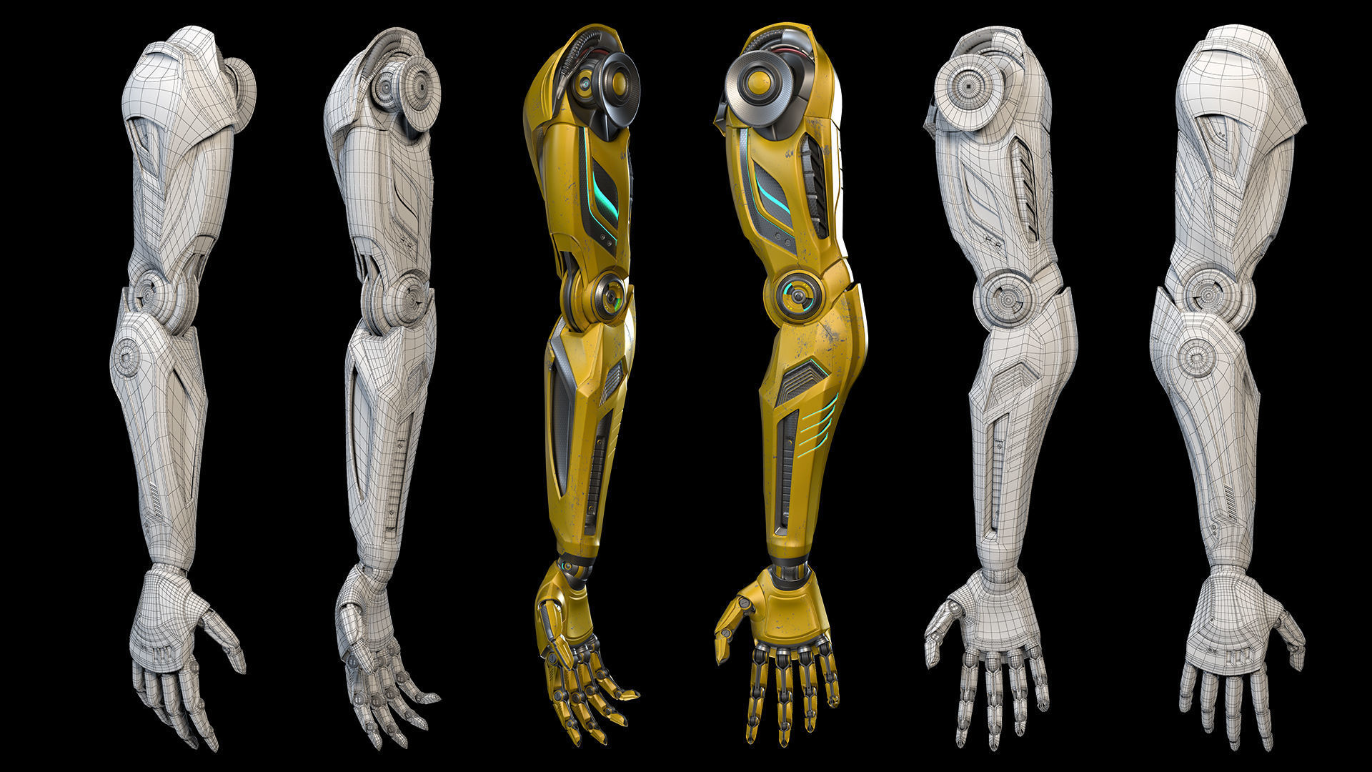 ROBOT MECH ARM - RIGGED 3D model_5