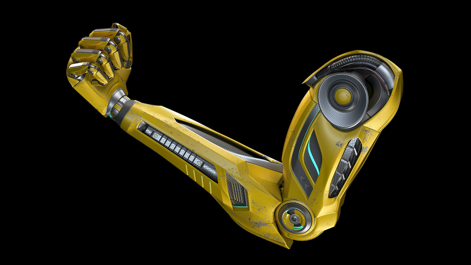 ROBOT MECH ARM - RIGGED 3D model_13