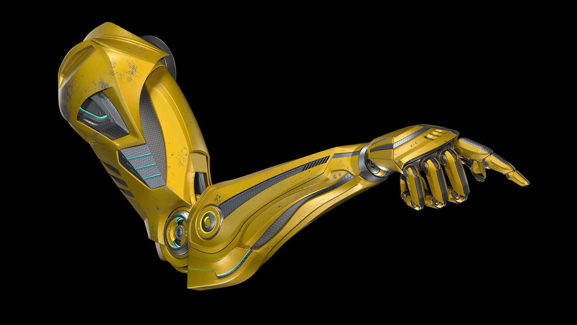 ROBOT MECH ARM - RIGGED 3D model_9