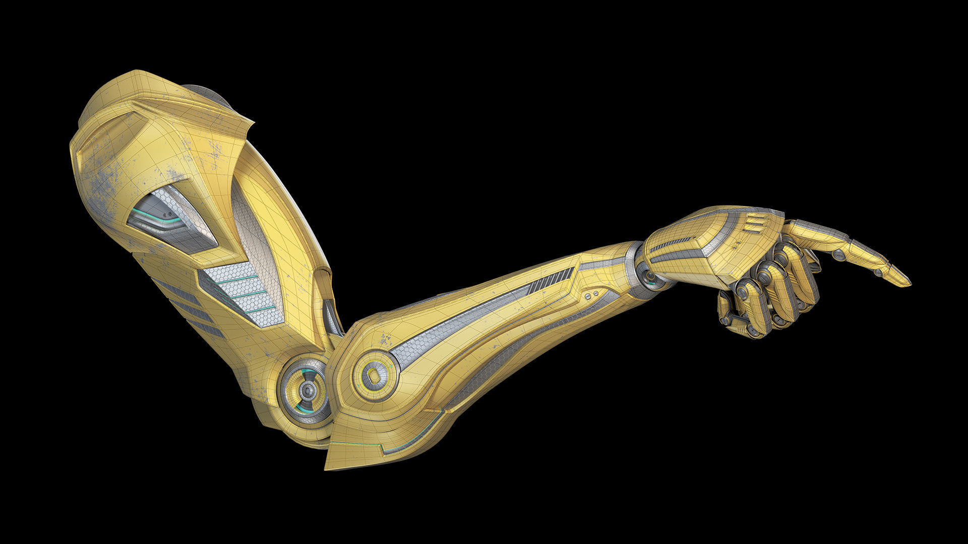 ROBOT MECH ARM - RIGGED 3D model_11