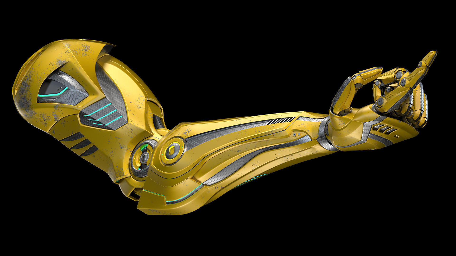 ROBOT MECH ARM - RIGGED 3D model_1