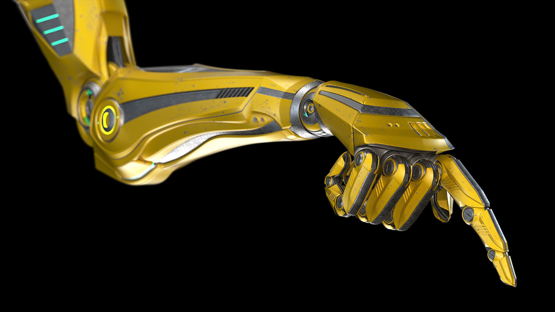 ROBOT MECH ARM - RIGGED 3D model_3