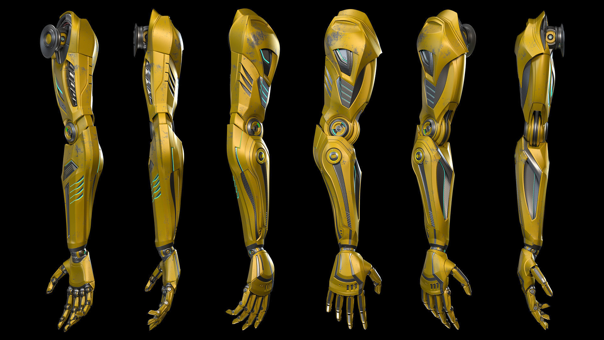 ROBOT MECH ARM - RIGGED 3D model_2