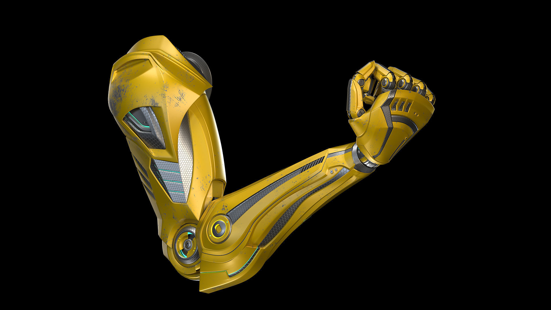 ROBOT MECH ARM - RIGGED 3D model_12