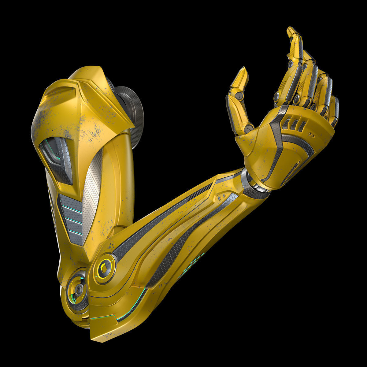 ROBOT MECH ARM - RIGGED 3D model_8