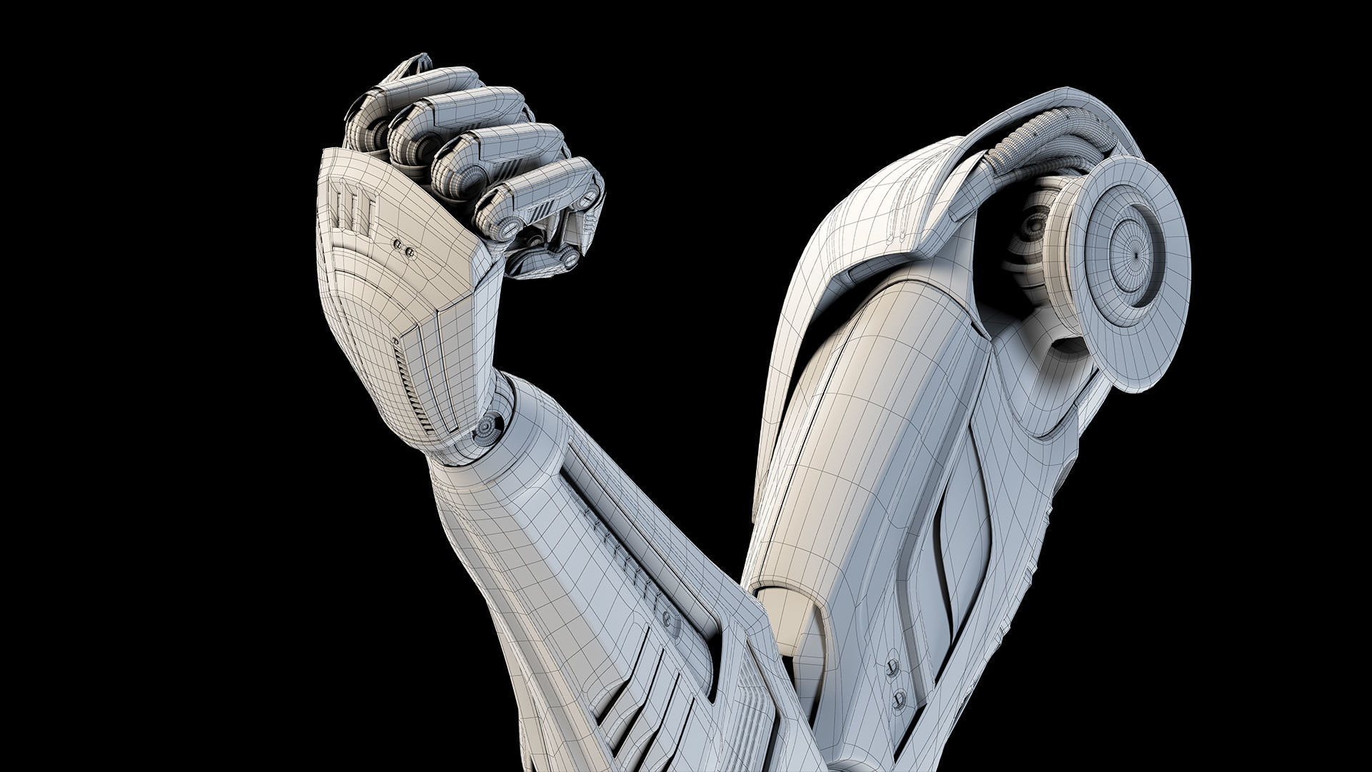 ROBOT MECH ARM - RIGGED 3D model_7