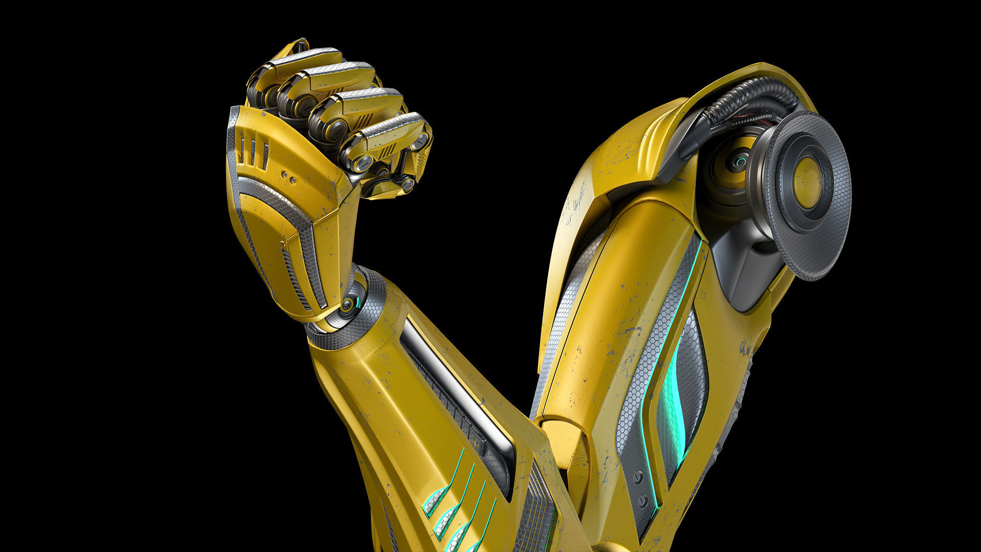 ROBOT MECH ARM - RIGGED 3D model_6