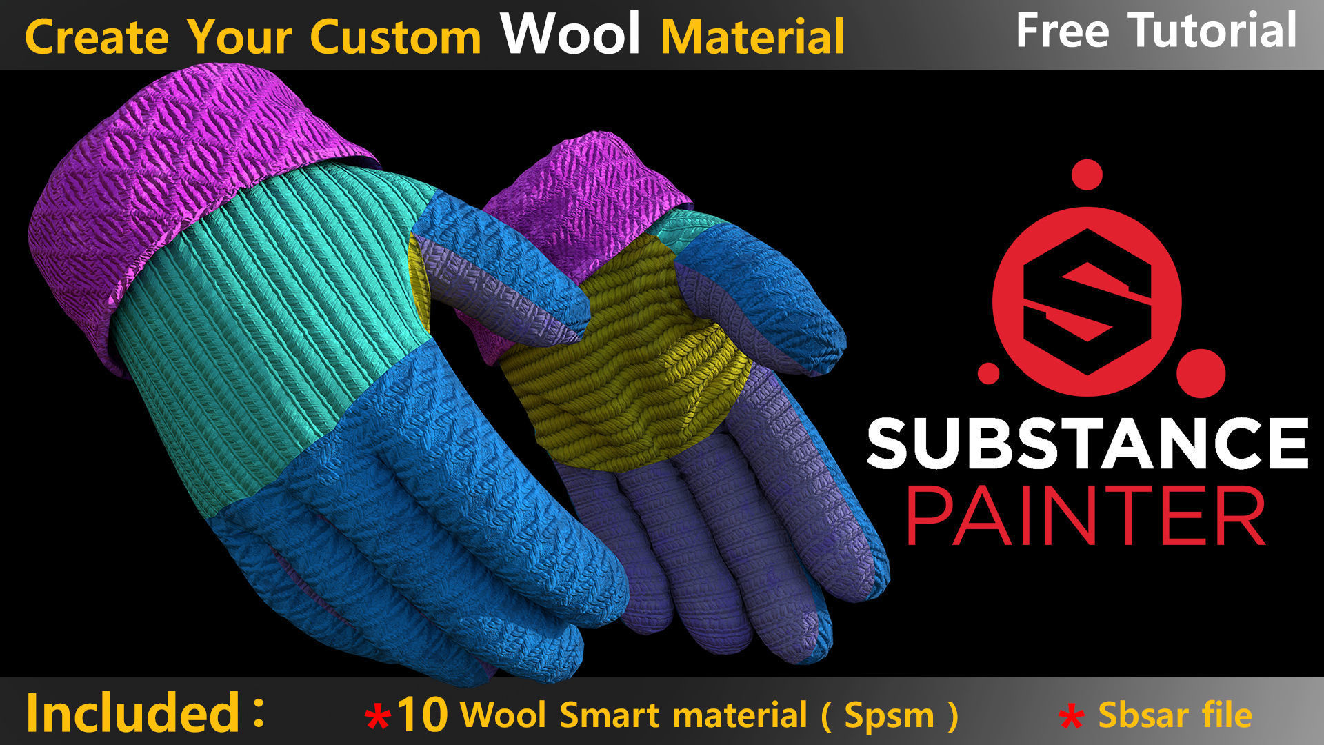 10 wool smart material and SBSAR and Free tutorial Texture_2
